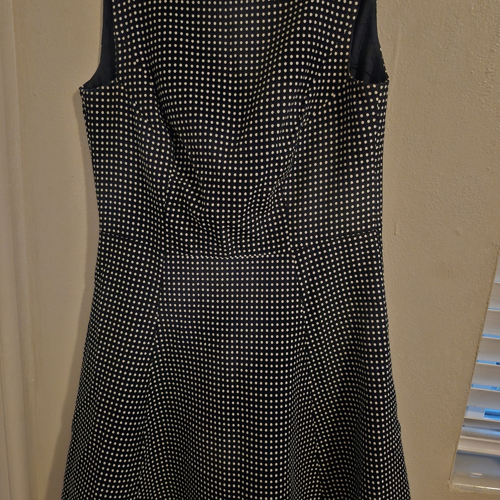 Ralph Lauren Black and White Patterned Midi Dress